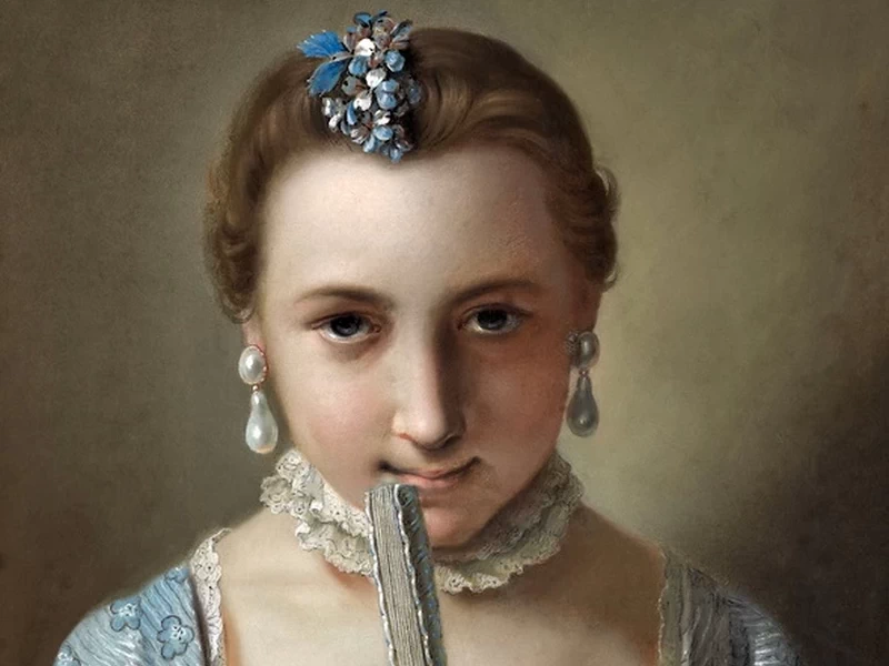 1707-Pietro Rotari - Ritratto di giovane donna con ventaglio-Los Angeles, J. Paul Getty Museum